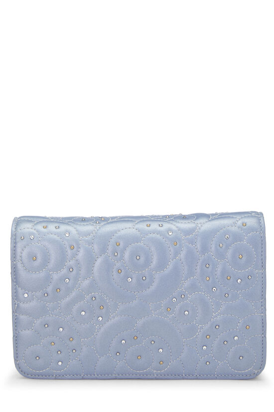 Blue Lambskin Embellished Camellia Wallet on Chain (WOC), , large image number 5
