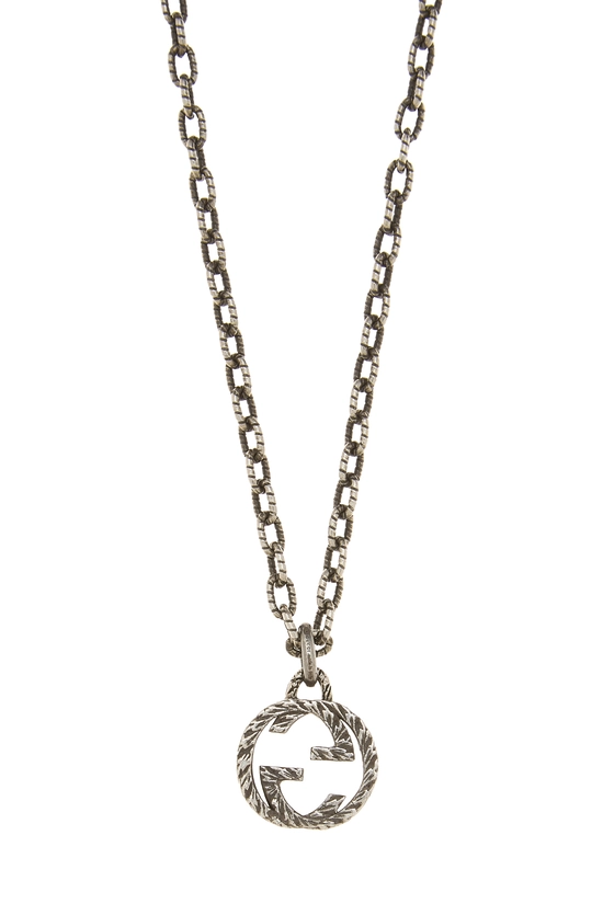 Silver Interlocking GG Necklace, , large image number 1