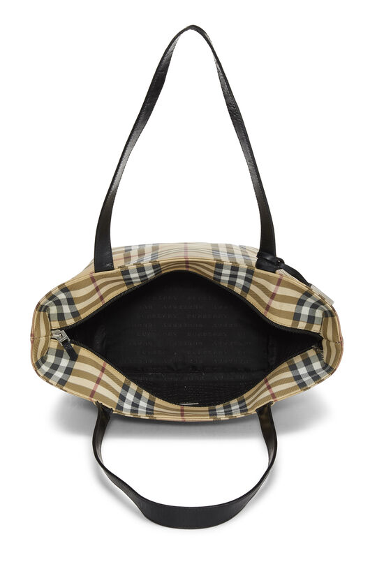 Beige Check Coated Canvas Tote Medium, , large image number 5