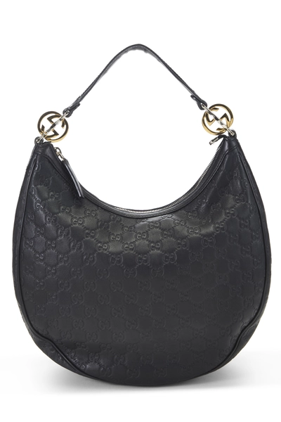 Gucci Black Guccissima GG Twins Hobo