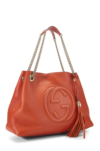 Gucci Orange Leather Soho Chain Tote — photo 2