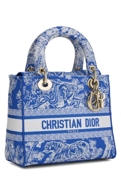 Blue Embroidered Canvas Lady D-Lite Medium, , large