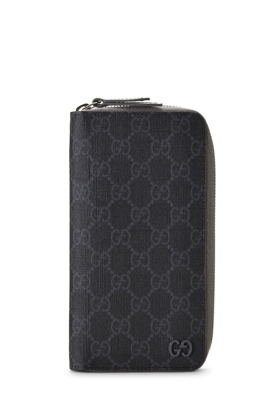 Grey GG Supreme Canvas Zip Around Wallet, , large image number 0