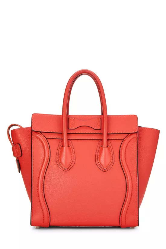 Red Drummed Calfskin Luggage Micro, , large image number 3