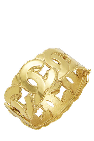 Gold 'CC' Dot Border Bracelet, , large