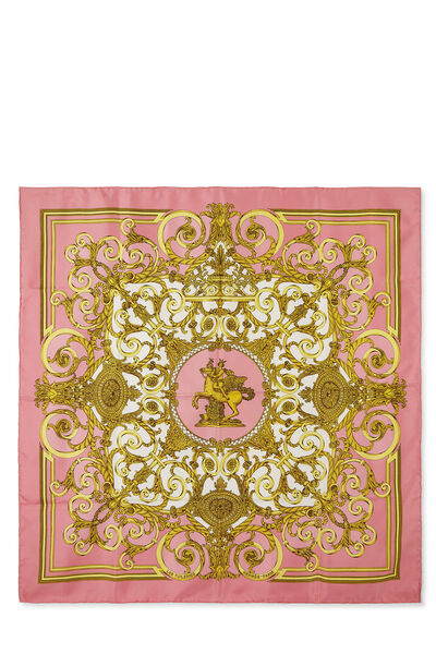 Pink & Multicolor 'Les Tuileries' Silk Scarf 90