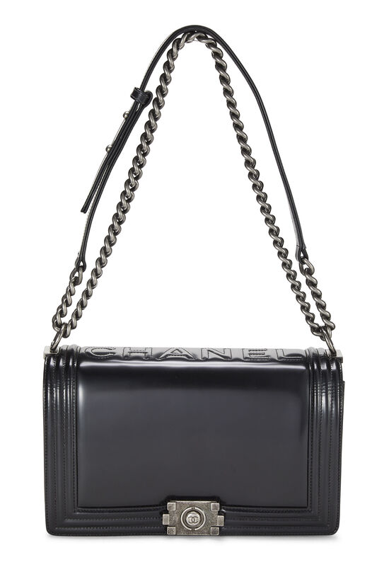 Chanel Black Glazed Chain Large Tote - Vintage Lux