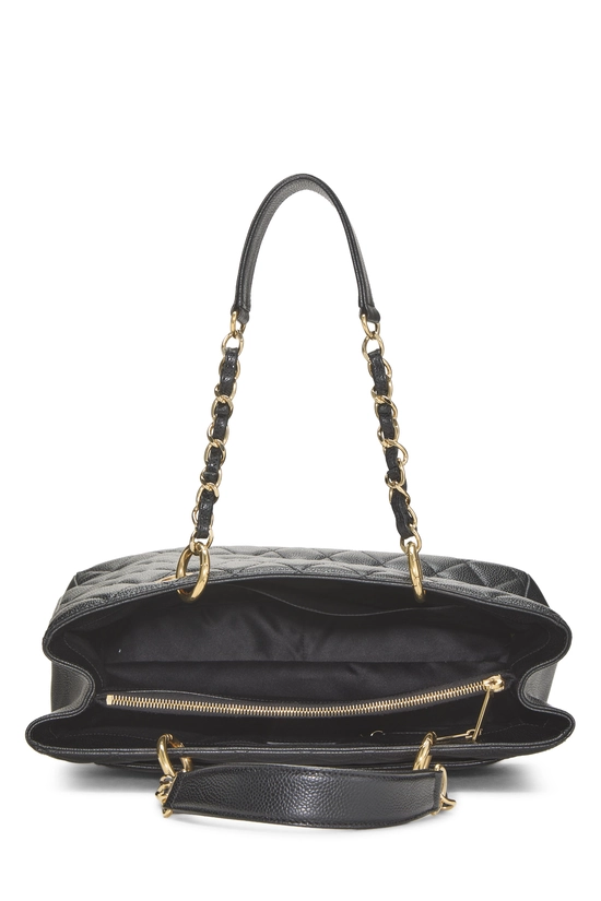 Black Quilted Caviar Grand Shopping Tote (GST), , large image number 5