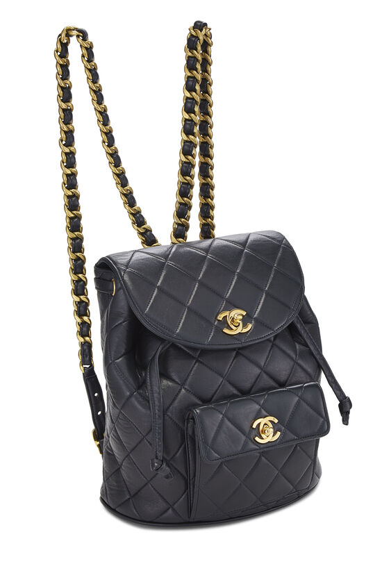 Chanel Black Quilted Lambskin 'CC' Classic Backpack Small
