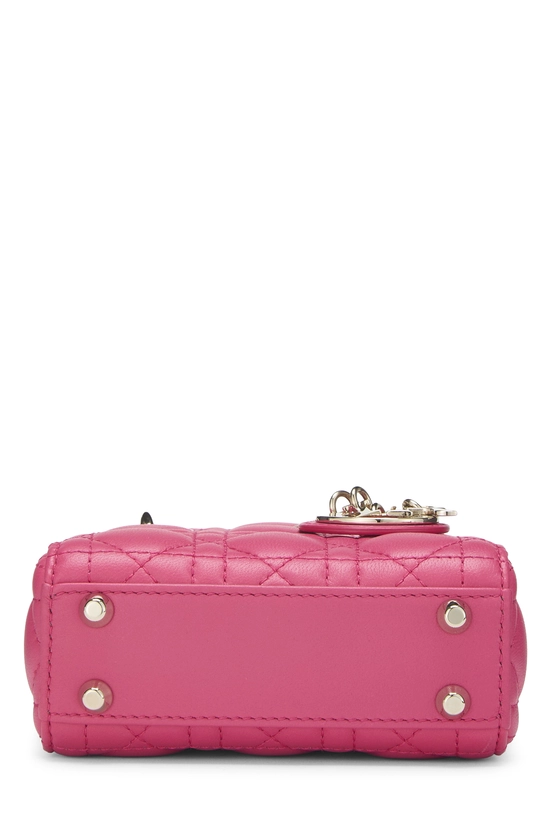 Pink Lambskin Lady Dior Micro, , large image number 4