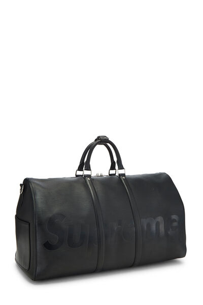 Supreme x Louis Vuitton Black Epi Keepall Bandouliere 55, , large