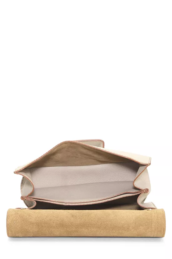 Beige Calfskin Leather Barcelona Soft Bag Medium, , large image number 5