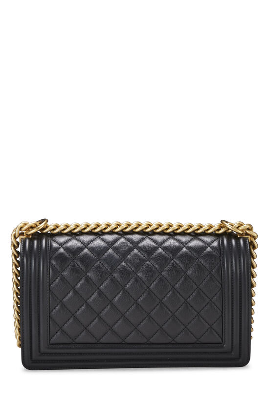 Chanel Boy Flap Quilted Caviar Gold-tone Medium Black