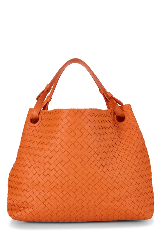 Orange Intrecciato Garda Tote Medium, , large image number 3
