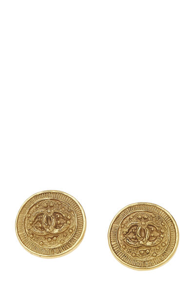 Gold 'CC' Filigree Round Earrings