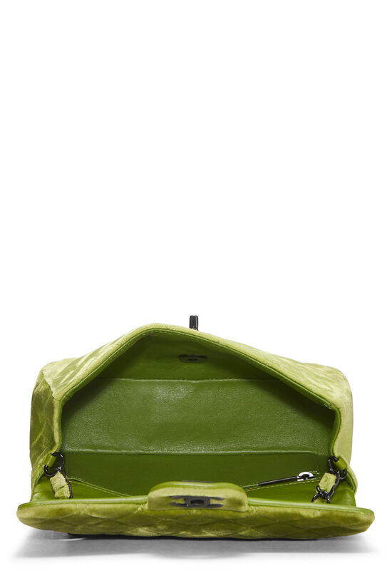 Green Quilted Velvet Rectangular Flap Mini, , large image number 5