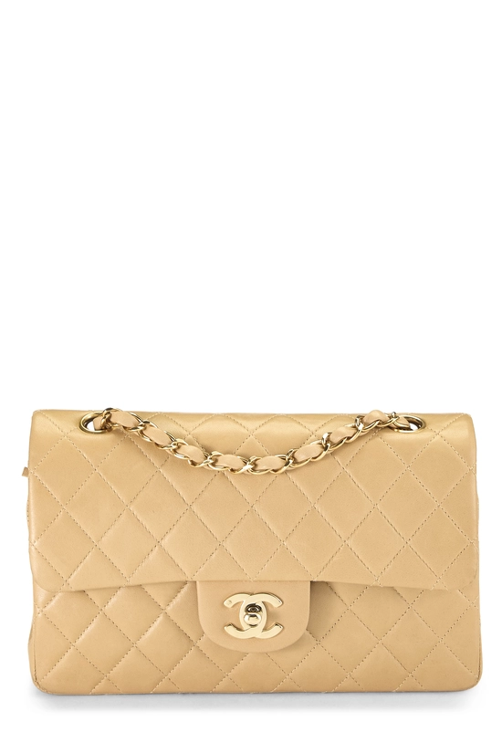 Beige Quilted Lambskin Classic Double Flap Small, , large image number 0