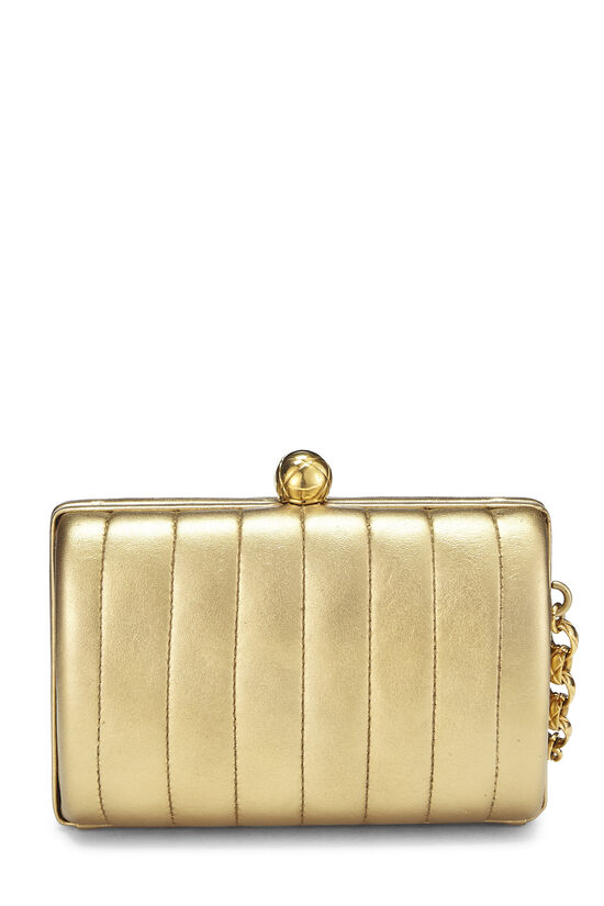 Gold Lambskin 'CC' Evening Bag, , large image number 4