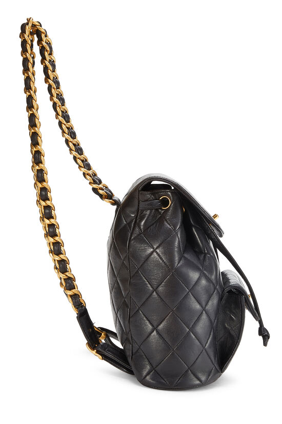 Black Quilted Lambskin 'CC' Classic Backpack Small