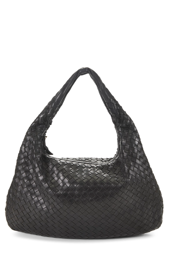 Black Intrecciato Veneta Hobo Medium, , large image number 0
