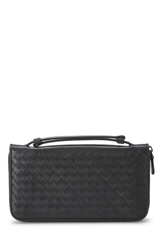 Grey Intrecciato Zip Around Travel Organizer, , large image number 2