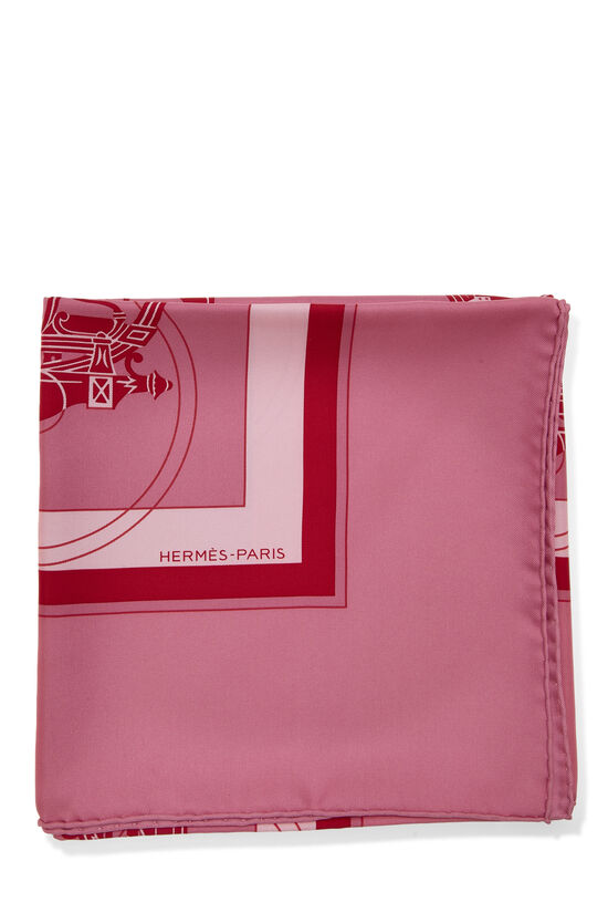 Pink & Multicolor 'Ex Libris' Silk Scarf 90, , large image number 1