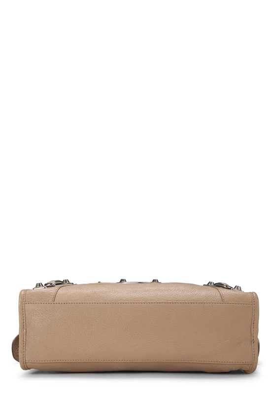Beige Calfskin Leather Metallic Edge City Bag, , large image number 4