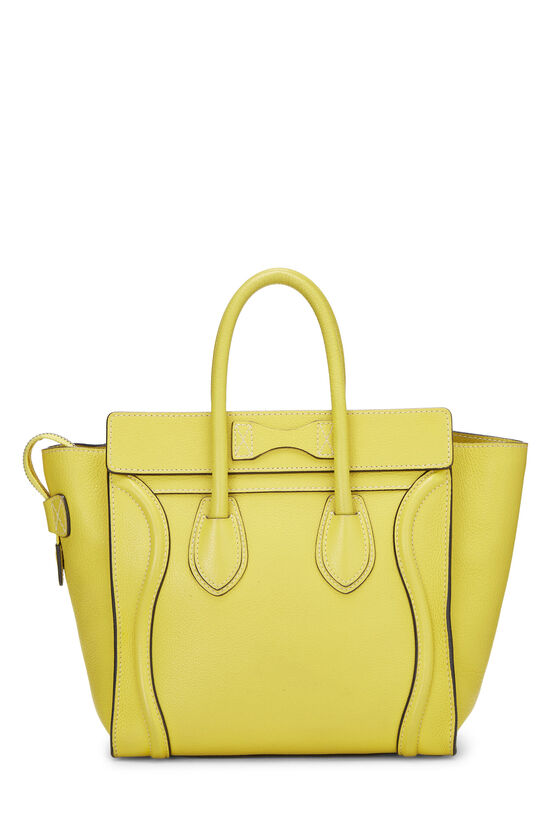Yellow Drummed Calfskin Luggage Micro, , large image number 3