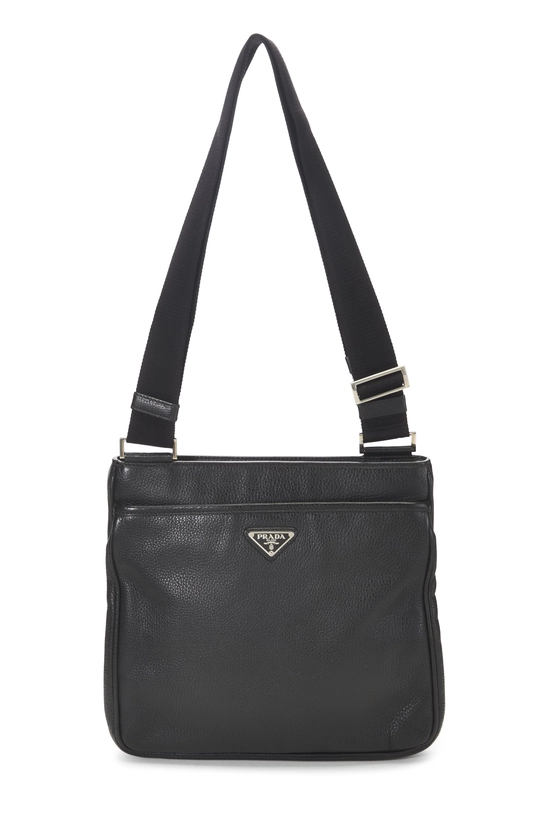Black Vitello Daino Messenger, , large image number 0