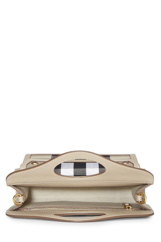 Beige House Check Handbag Mini, , large image number 5