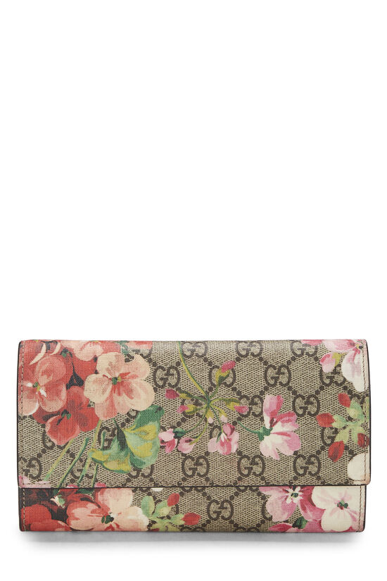 Pink GG Blooms Supreme Canvas Wallet, , large image number 0