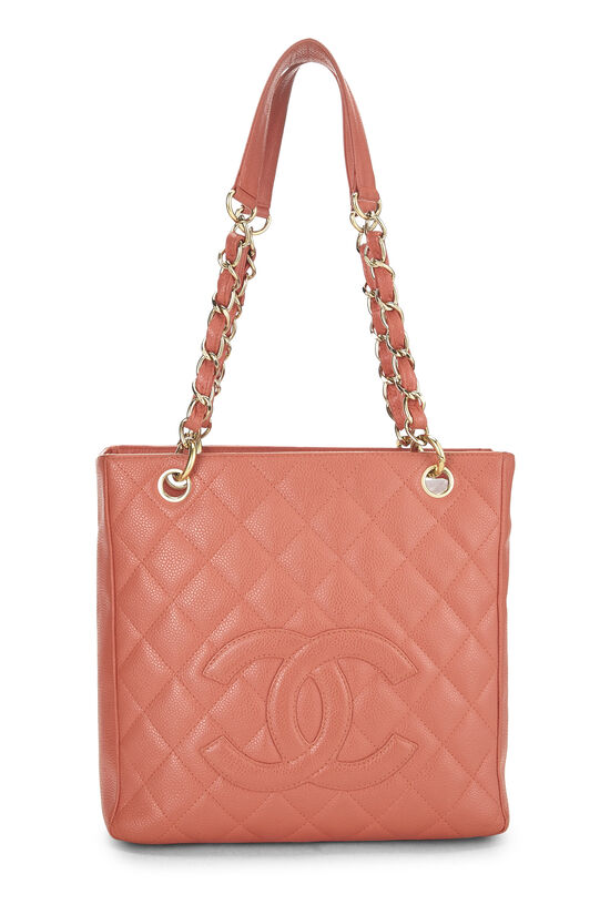 Pink Quilted Caviar Petite Shopping Tote (PST), , large image number 0