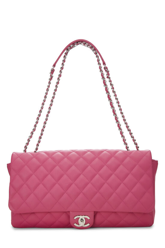Pink Quilted Rubber Coco Rain Flap Bag Maxi, , large image number 7