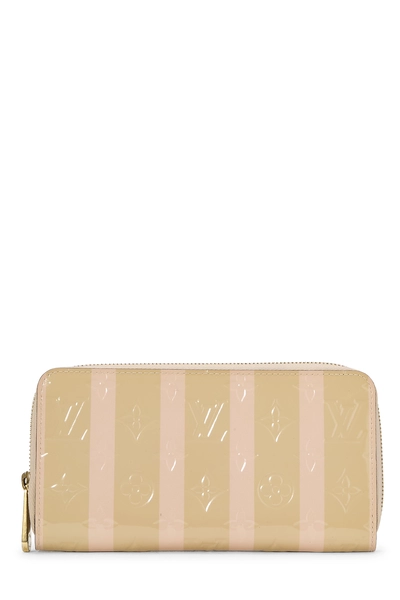 Beige Rayures Monogram Vernis Zippy