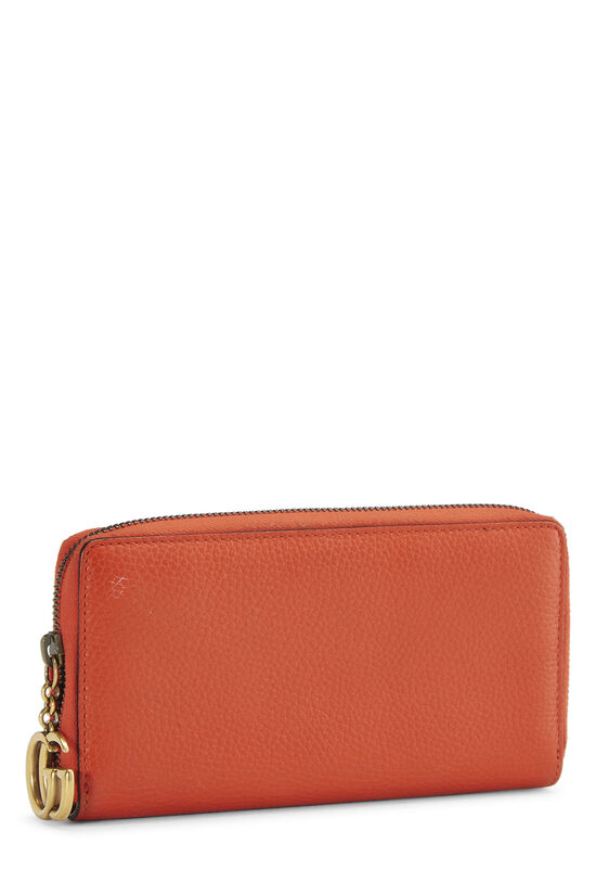 Orange Grained Leather 'GG' Marmont Zip Wallet, , large image number 1