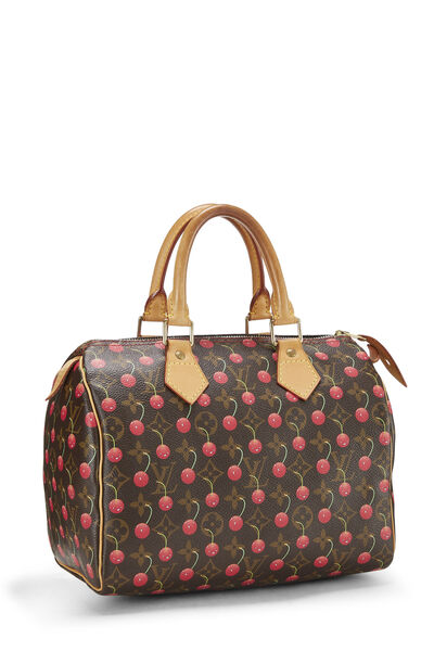Louis Vuitton Cherries Cerises Monogram Speedy 25 vintage tote bag purse  red LV