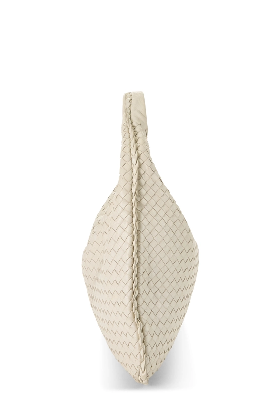 White Intrecciato Veneta Hobo Large, , large image number 2