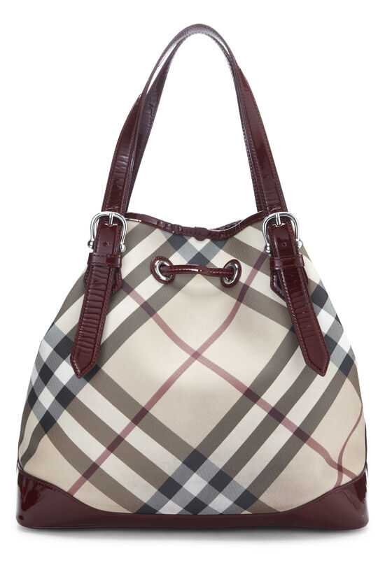 Red Nova Check Coated Canvas Clauda Tote, , large image number 3