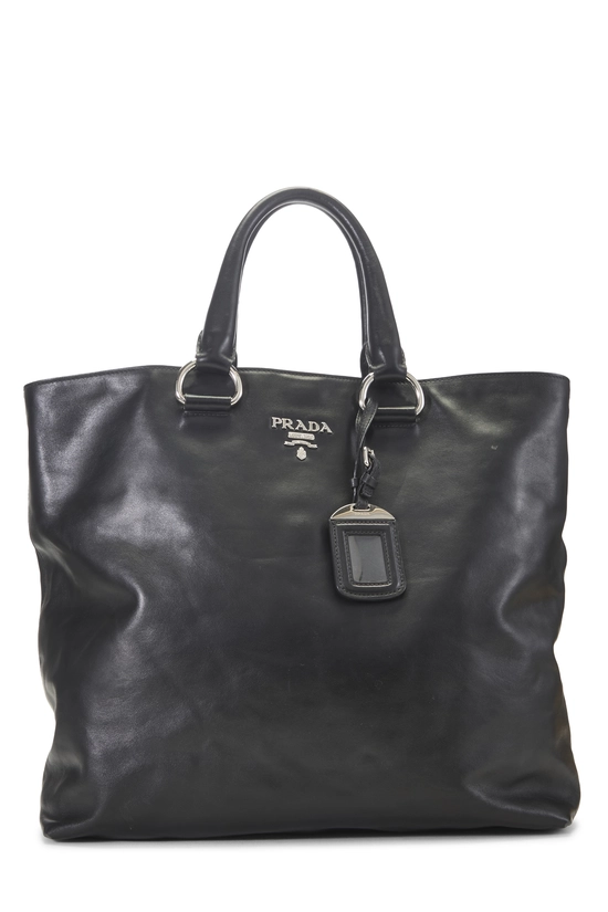 Black Calfskin Shopping Tote Medium, , large image number 0