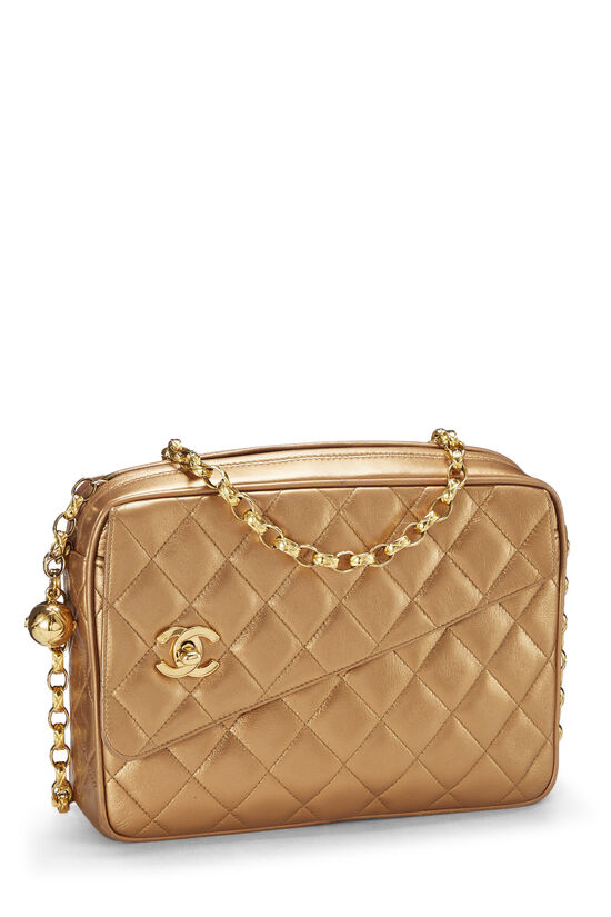 Chanel Camera Bag Beige with gold chains