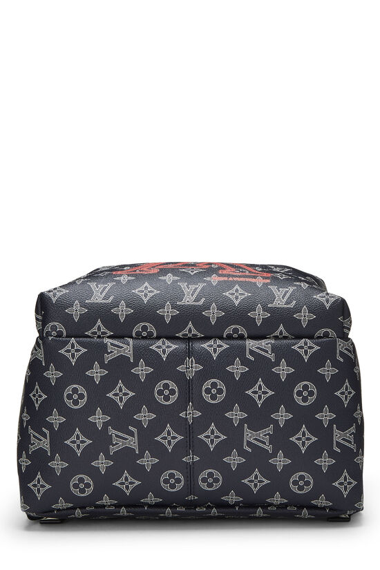 Navy Upside Down Monogram Canvas Discovery Backpack, , large image number 4