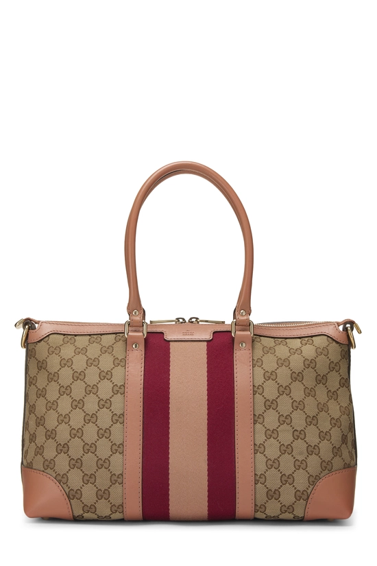Pink GG Canvas Vintage Web Convertible Tote, , large image number 0