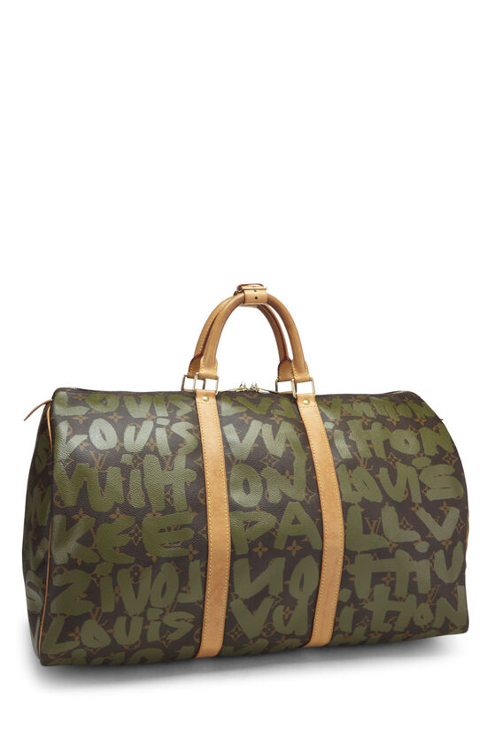 Stephen Sprouse x Louis Vuitton Green Monogram Graffiti Keepall 50, , large image number 1