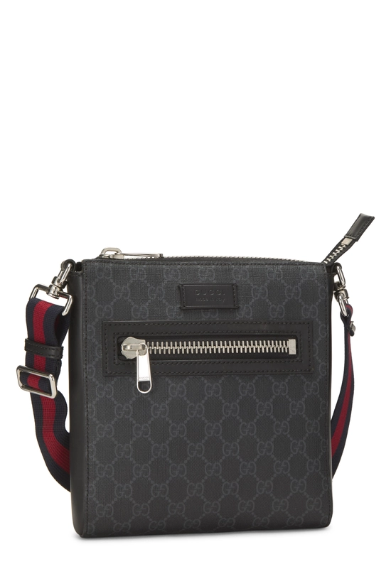 Black GG Supreme Canvas Web Zip Messenger Small, , large image number 1
