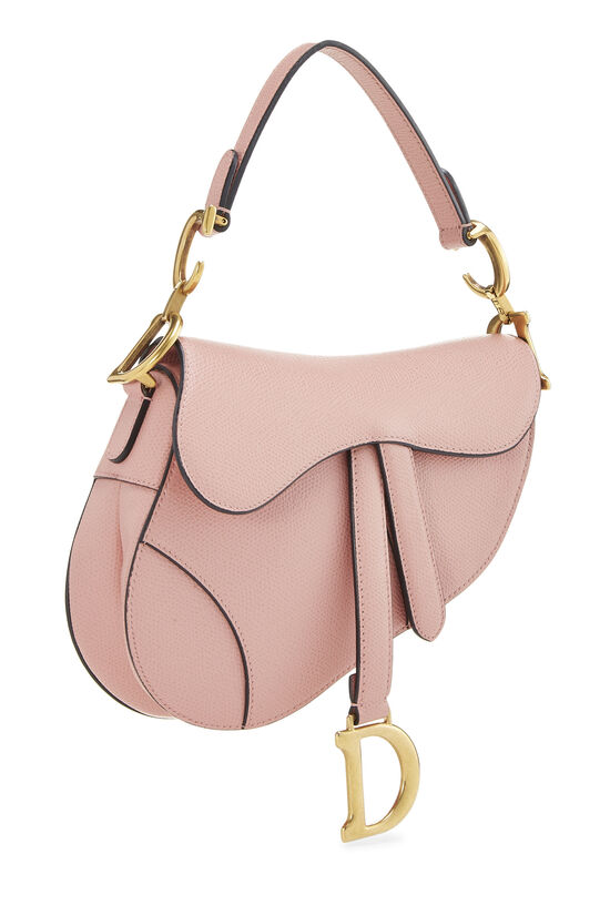 Pink Grained Leather Saddle Bag Mini, , large image number 1
