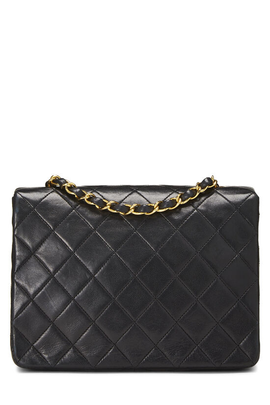 Black Quilted Lambskin Half Flap Small, , large image number 3