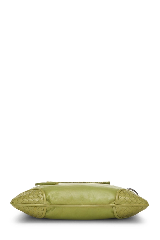 Green Intrecciato Leather Shoulder Bag, , large image number 4