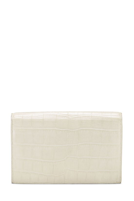 White Grained Calfskin Envelope Wallet-On-Chain (WOC), , large image number 4