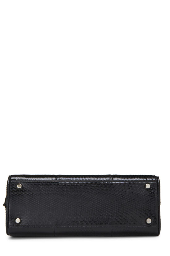 Black Snakeskin Leather Zumi Top Handle Handbag Small , , large image number 5