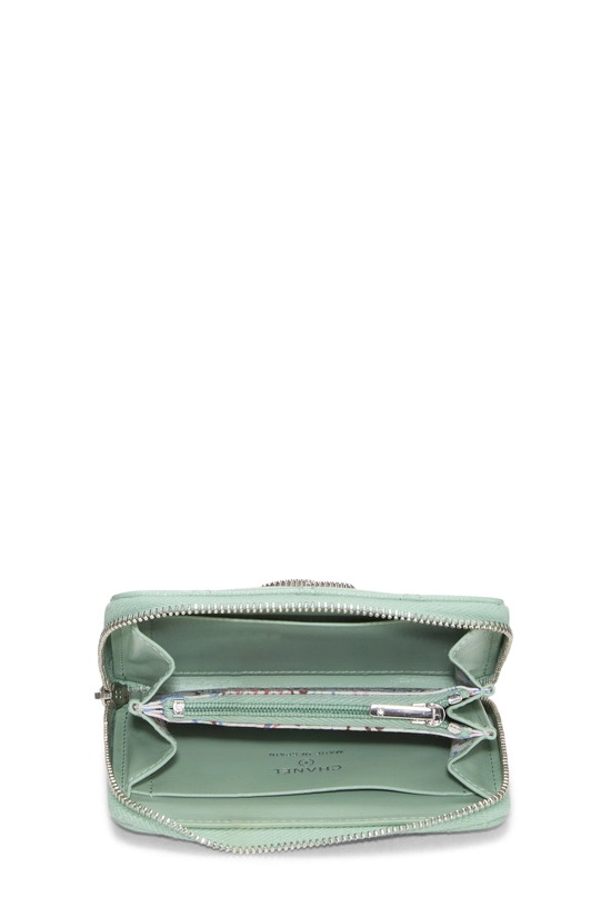 Green Caviar Zip Around Coin Purse, , large image number 3